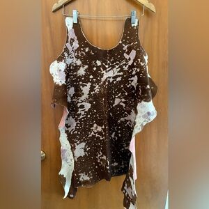 Brown and White Cowhide Door Mat - Rustic Home Accent